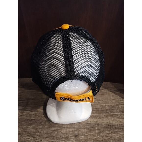 Continental Tires - Horse Logo Snapback Trucker Baseball Hat Yellow/Black NEW - Picture 3 of 6